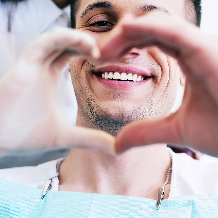 Happy male dental patient in Gardena, CA